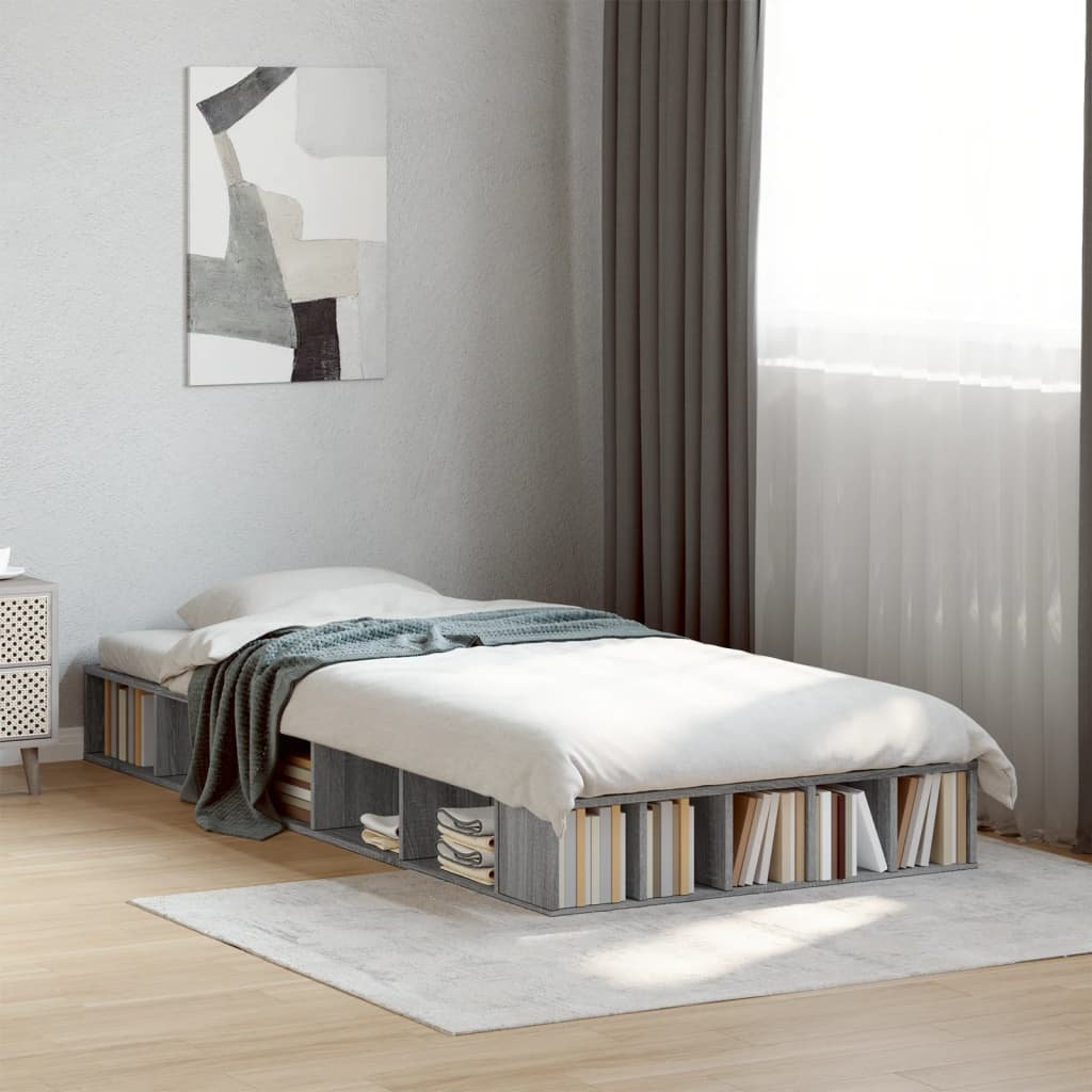 17 Stories Pappion Bed Sonoma Oak 90 x 200cm