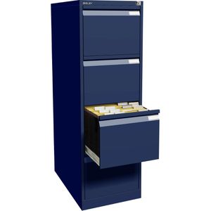 Bisley Hängeregisterschrank 3643-639, 1-bahnig, 4 Schübe, blau