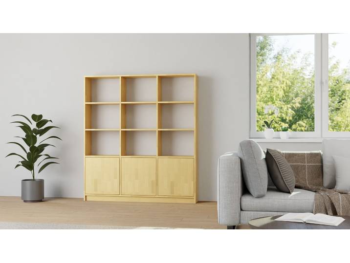 Regal mit Holztüren Buche Natur geölt