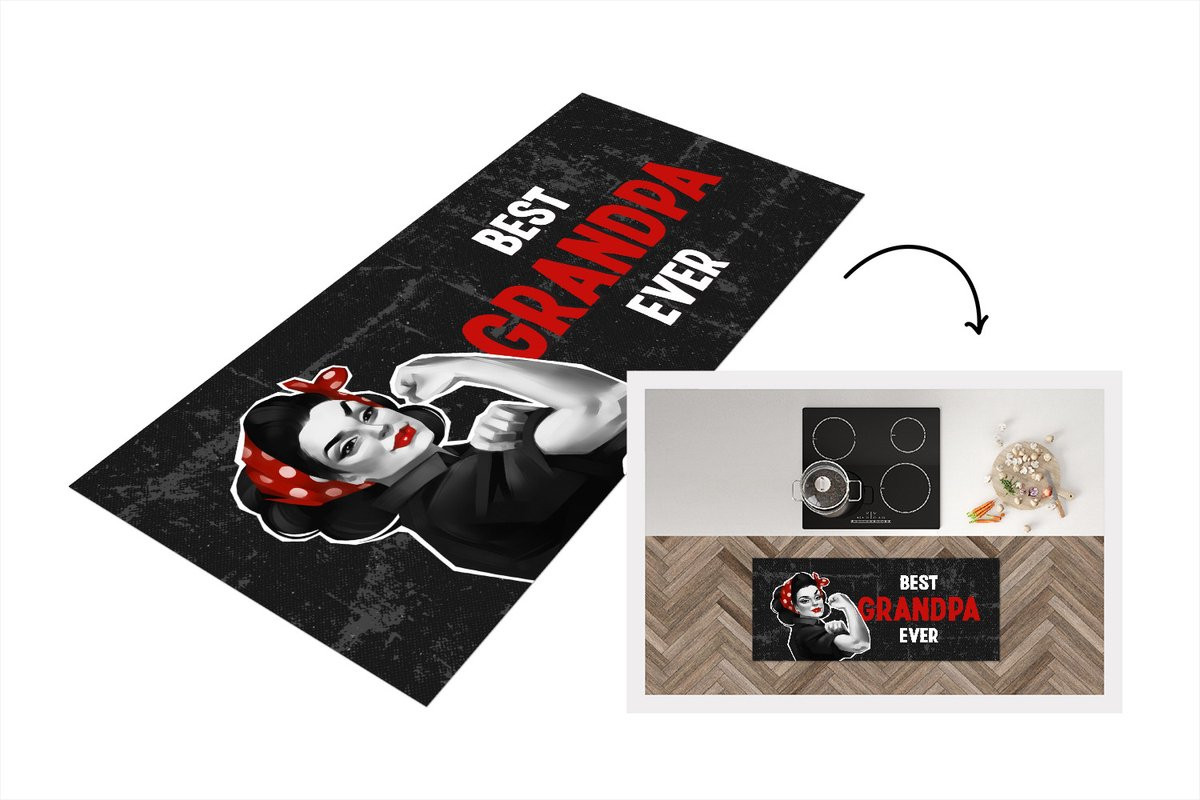 KitchenYeah Keukenloper Best Grandpa Ever Vinyl - 120 x 50 cm