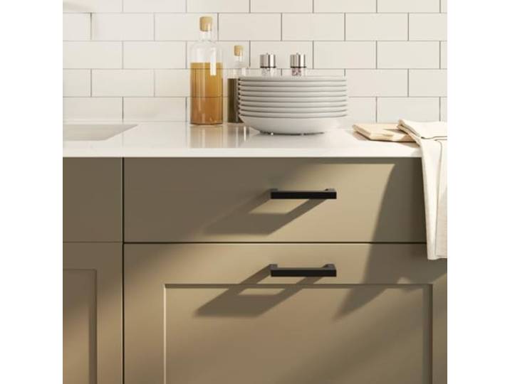Kaelestia Möbelgriffe Schwarz 20 Stk Edelstahl 96 mm Lochabstand Schrank Griff Türknauf Schublade Kommode Küche Bad Schlafzimmer Büro Design Landhaus Stil