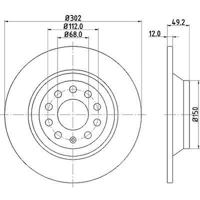 Hella Bremsscheibe [Hersteller-Nr. 8DD355111-181] für Audi