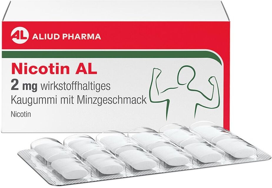 AL Aliud Pharma Nicotin AL 2 mg Kaugummi mit Minzgeschmack