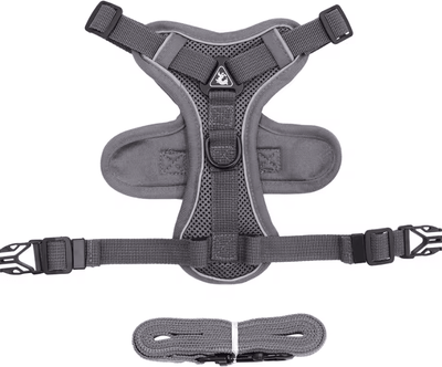 Inspire Curations SafeStride Reflective Cat Harness & Leash Set For Indoor & Outdoor Adventures gray s