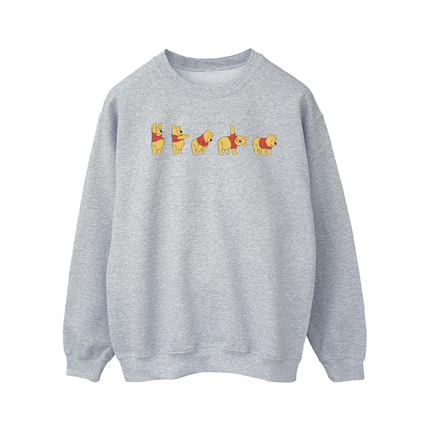 Disney Herren Winnie The Pooh Stretching Sweatshirt (Sport grau)