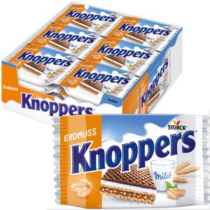 Knoppers Waffeln Erdnuss-Schnitte, Nusscreme & Schokolade, einzeln verpackt, 600 g, 24 Stück