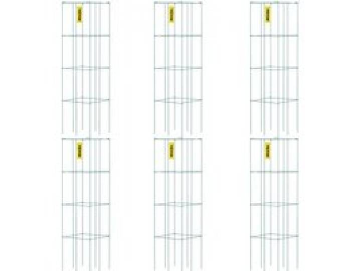 VEVOR Cages à tomates 37x37x100 cm support pour plantes de jardin 6PCS, cages carrées pour plantes robustes, tours à tomates en acier enduit de PVC vert pour légumes grimpants, plantes, fleurs, fruits