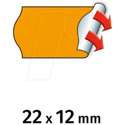 METO 30007269 - Preis-Etiketten, 22x12 mm, permanent, orange, 6000 Stück