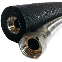 2 x Wärmepumpenanschlussleitung flexibel inkl. Isolierung 28mm x 1'' IG ÜWM 0,75m Länge