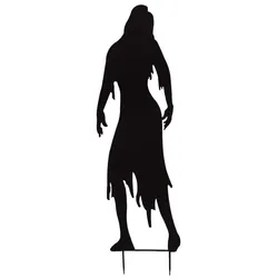 EUROPALMS Silhouette Metall Zombie Frau, 135cm