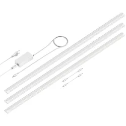 ledscom.de LED Unterbauleuchte SIRIS weiß matt, flach, 114cm, je 1261lm, warmweiß, 3er Set
