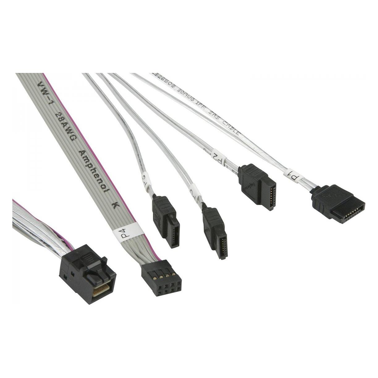 Supermicro INT MINI-SAS TO 4 SATA 55CM (55 cm, SAS) (CBL-SAST-0631)