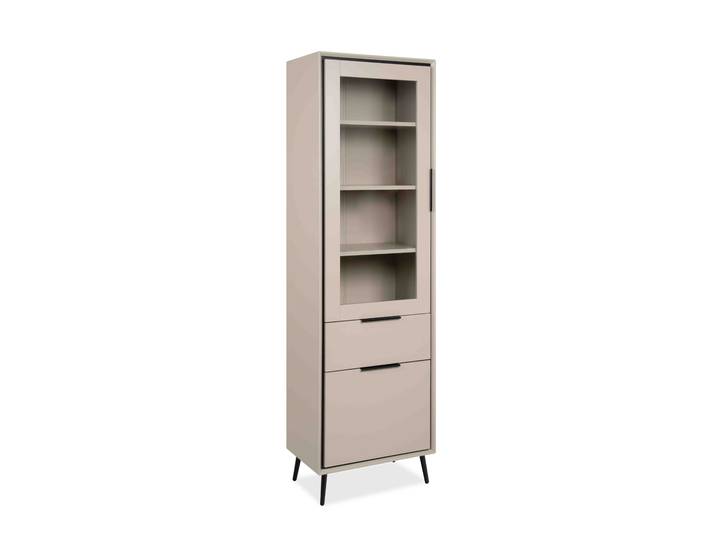 Finori Arona Vitrine 60x200x38 cm Sand/Schwarz