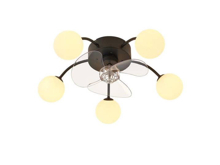 Nettlife Deckenventilator 57/57/17cm, Schwarz, Metall, G9, 57x17x57 cm, Lampen & Leuchten, Innenbeleuchtung, Deckenleuchten, Deckenleuchten