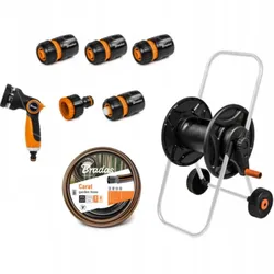 BLACK LINE Schlauchwagen 1/2" 20m + Sprühset BRADAS ECO-AG26020SET1