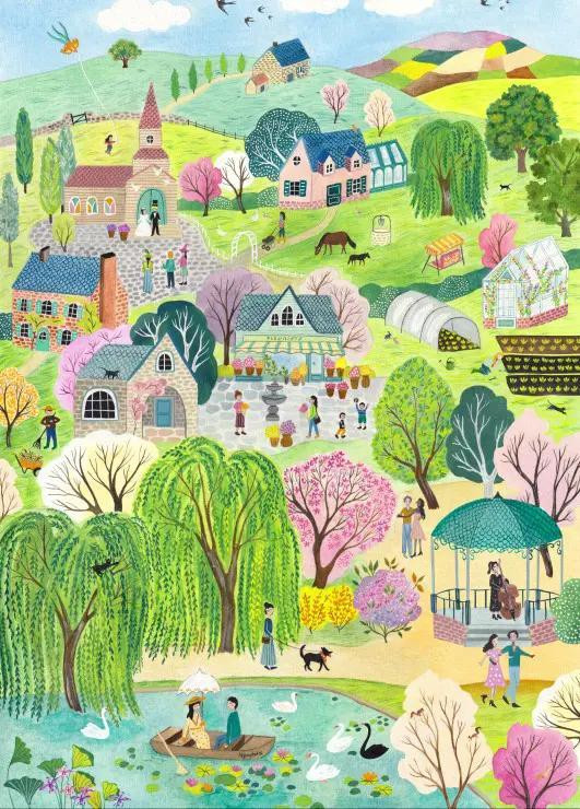 Pieces & Peace Puzzel Les Beaux Jours - 1500 stukjes, kleurrijk