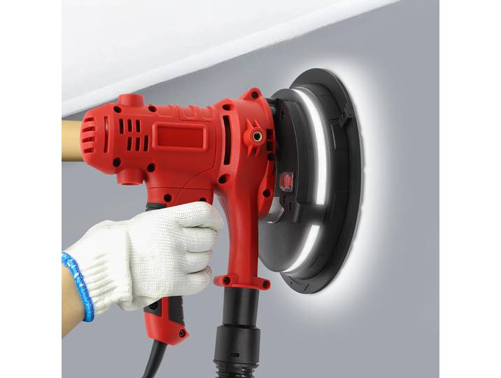 Ponceuse murale et de plafond 800W réglable avec éclairage LED, ponceuse murale polyvalente pour murs en plâtre et enduit