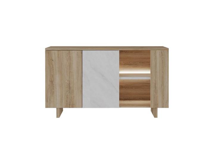 Buffet 2 portes + niche DAVIS Imitation chêne