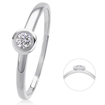 Diamantring ONE ELEMENT "0,08 ct Diamant Brillant Ring aus 585 Weißgold" Gr. 52, silber, Fingerringe, Damen, 52, 0,08 mit Diamant, Diamanten Gold Weißgold 585, Diamanten, Gold, Weißgold 585, Diamantring, Feine Handarbeit – Diamantdetails für ein...