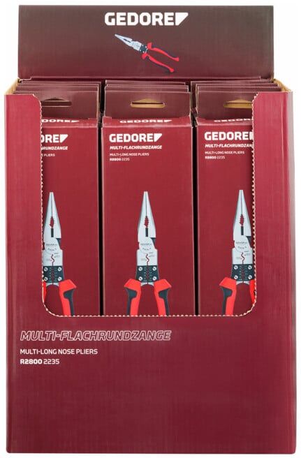 Gedore Jeu de pinces multi-plates et rondes 12 pièces en présentoir ; Gedore Red (3301937)