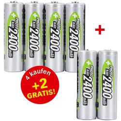 ANSMANN Akkus Mignon AA 1.2 V, 4 + 2 St. GRATIS