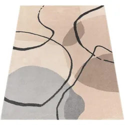 KURZFLORTEPPICH, abstrakt, Florhöhe 12 mm, Creme, 120 x 170 cm