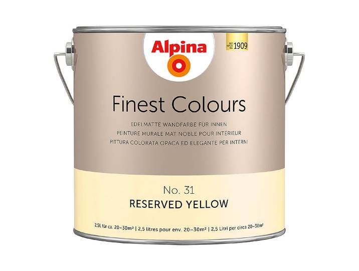 Alpina Wandfarbe Finest Colours Reserved Yellow 2.5 l 25