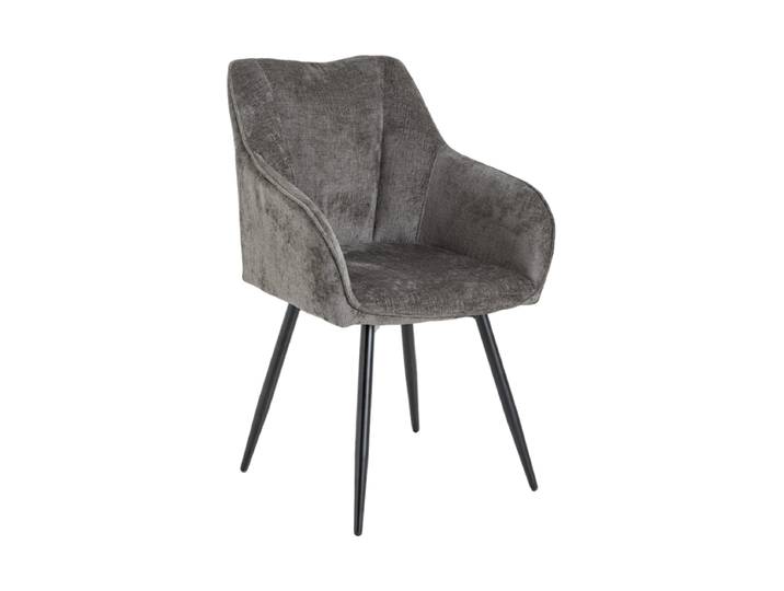 360° drehbarer Designstuhl „Avignon“ mit Armlehnen Chenille Grau Invicta Interiors