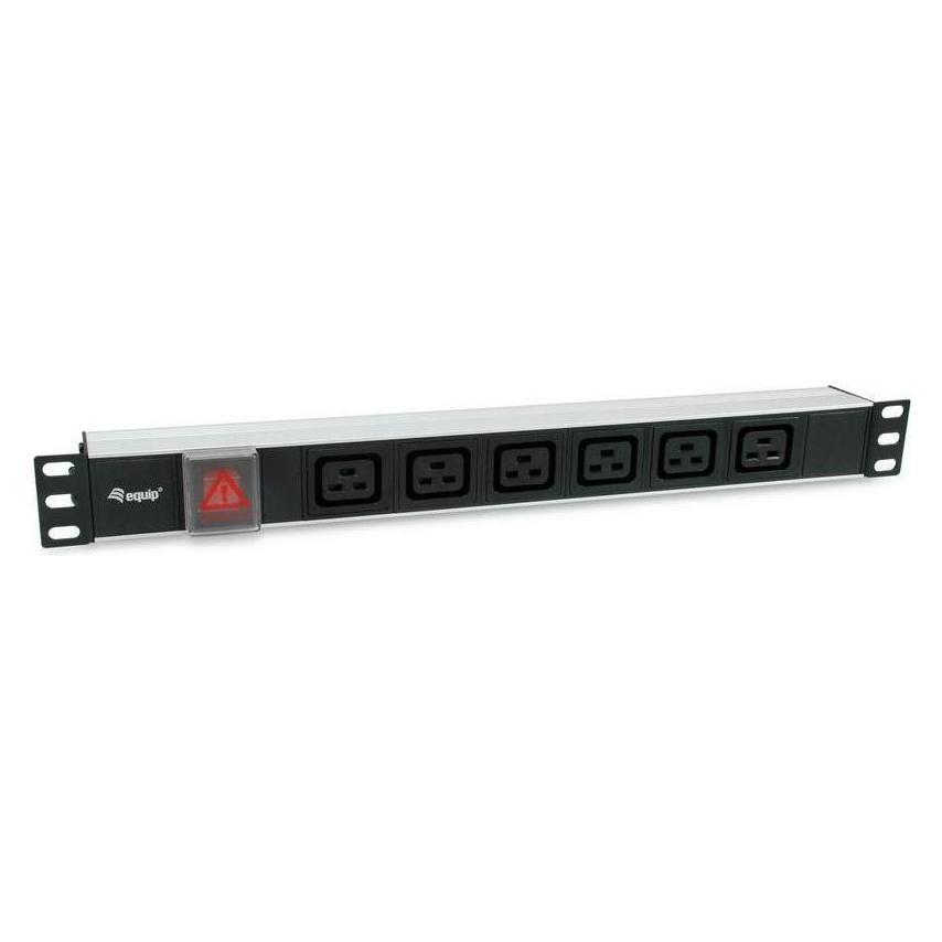equip Steckdosenleiste 19"(1HE) 6fach mit Schuko + Schalter (333319)