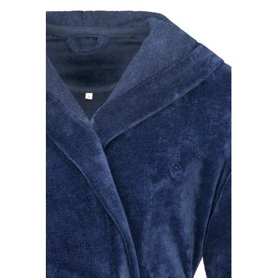 Bademantel BUGATTI Gr. L, blau (dunkelblau), L, 50% Baumwolle, 50% Polyester, Hausmäntel, Bademantel, in einem sportiven Style aus Microfasern