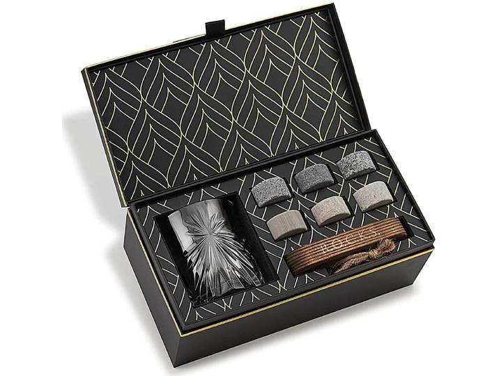 Soleil Whiskeyglas mit Kühlsteinen Geschenkset