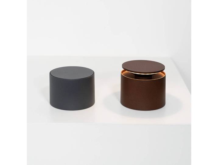 Zafferano Push-up Akku-Tischlampe IP54 corten Push-up, dimmbar, braun / rost, für Wohn- / Esszimmer, Aluminium, Modern
