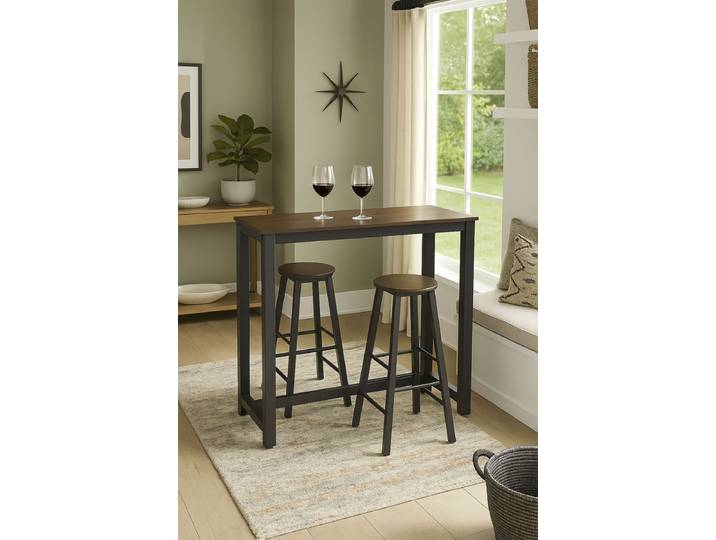 Tycon Bar-Set Hoher Tisch + 2 Hocker - Schwarz