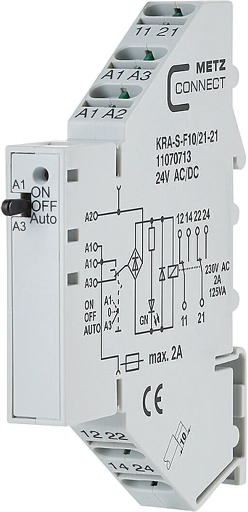 BTR NETCOM Koppelbaustein 24AC/DC KRA-S-F10/21-21 2W ; Metz Connect (11070713)