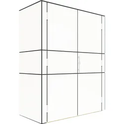 Bertilo HPL Geräteschrank Terrace High - 6 mm weiß