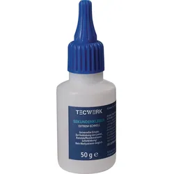 TECWERK Sekundenkleber extrem schnell 50 g farblos Flasche 90-120 mPa.s 0,1 mm