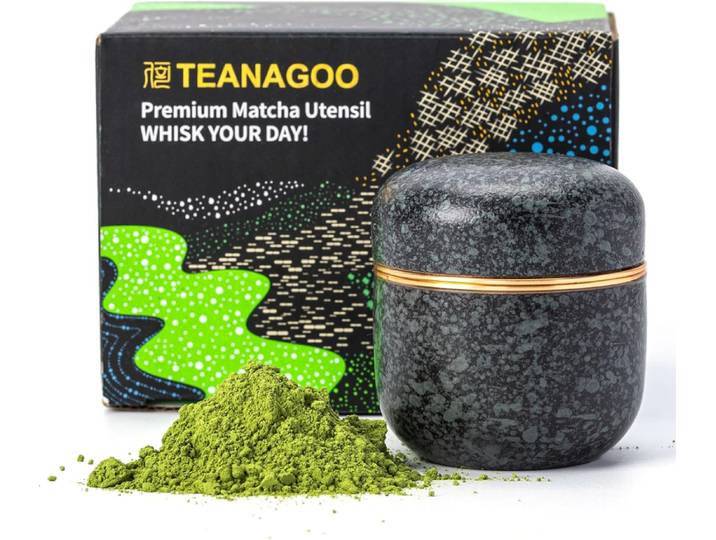 Teedose für Matchapulver Obsidian