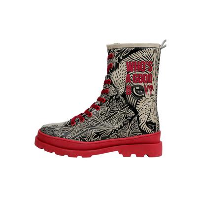 Stiefelette DOGO "Gisele Schnürstiefel Boots Good Boy Damen Stiefeletten", Damen, Gr. 38, Normalschaft, schwarz, Lederimitat, Schuhe Stiefelette, Handgefertigt