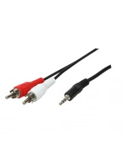 LogiLink Audiokabel Stereo Mini-Klinkenstecker M bis RCA x 2 M 1.5 m Schwarz (CA1042)