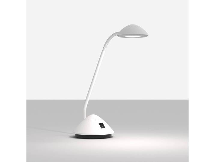 Maul LED Tischleuchtelampe MAULarc, weiß / opal, für Arbeitszimmer / Büro, Kunststoff, Modern