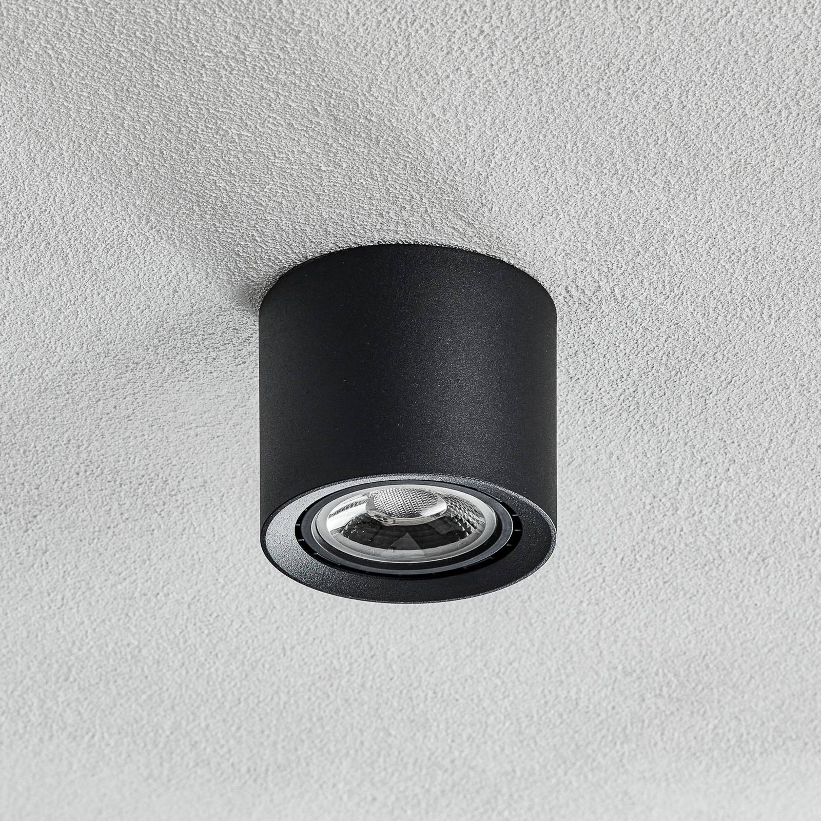 Lucide Dime LED ceiling light Fedler dimmable to warm, black Fedler,, Black, Living / Dining Room, Aluminium, Modern, Ceiling Light