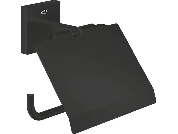 GROHE QuickFix Start Cube toiletrolhouder - Met deksel - Matte Black