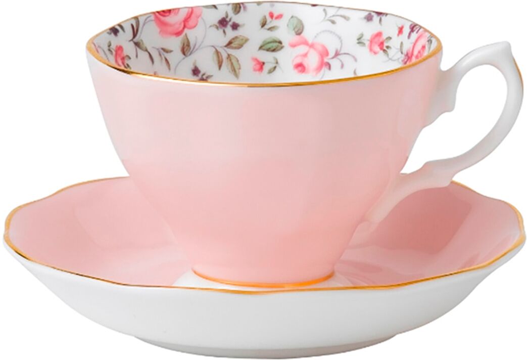 Royal Albert Taza de té con plato Rose Confetti . Rosa