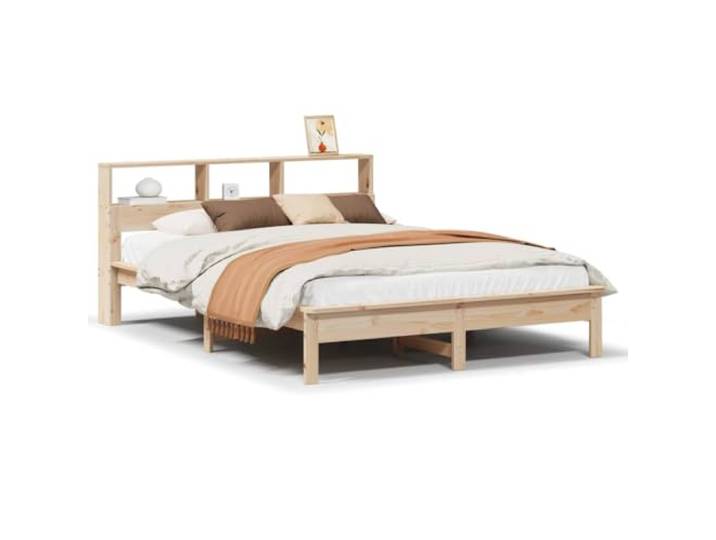 SDWEHBJ 135x190 cm Massivholzbett ohne Matratze aus Kiefernholz, Natur, 210,5 x 147 x 80 cm, mit Lattenrost