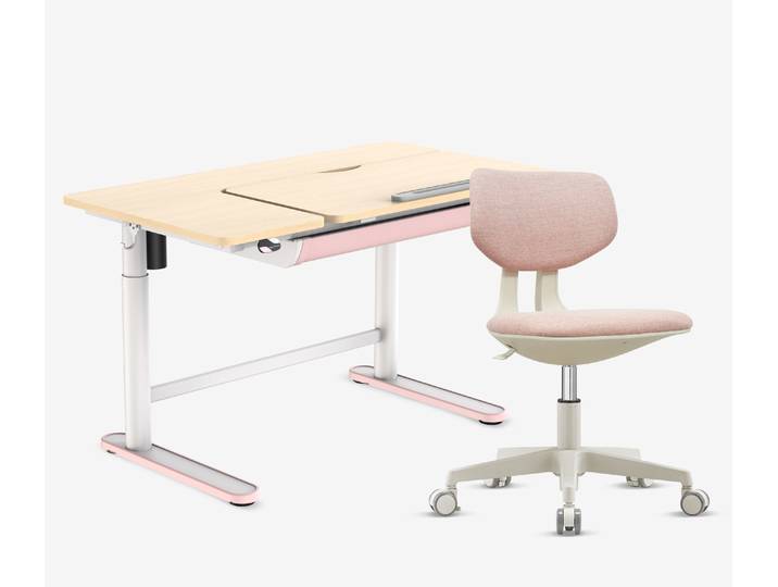 Elektrischer Kinderschreibtisch + Kinderschreibtischstuhl Set Rose
