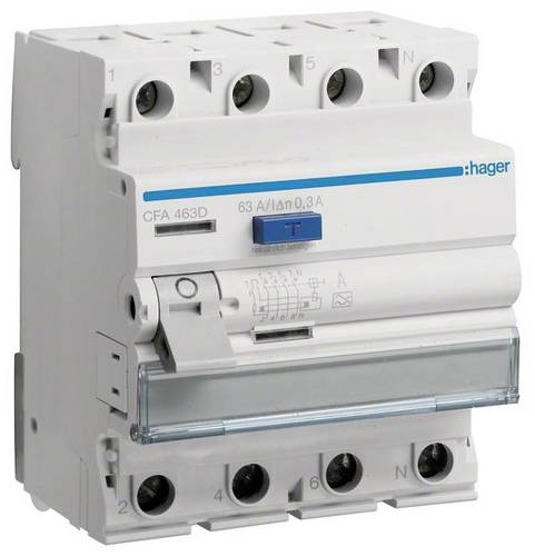 Hager CFA463D FI-Schutzschalter A 4polig 63A 0.3A 400V