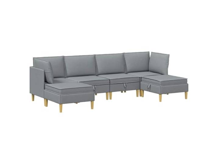 Makastle Modulares Sofa-Set mit Stauraum 6-TLG. Hellgrau