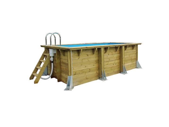 Piscine Azura 250x450 H126cm - Liner bleu 75/100e