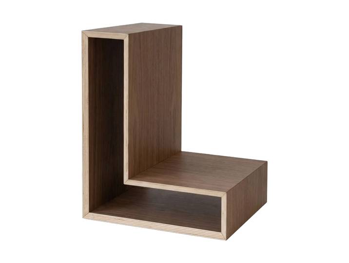 Maze Étagère murale L-shelf Noyer, 30x38x29 cm