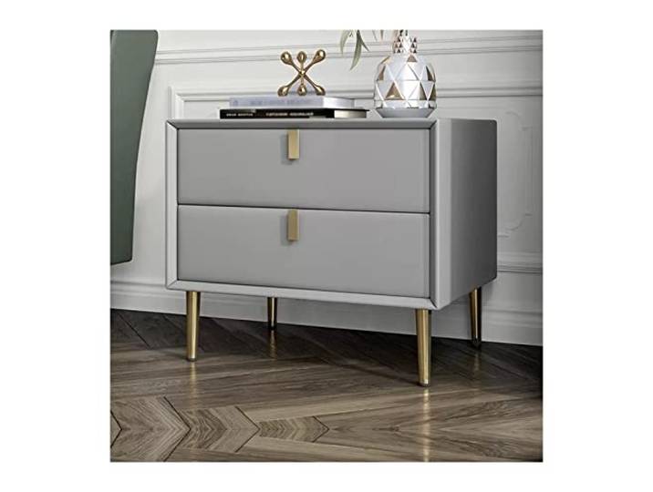 YANG11FAN Vielseitig Moderner Nachttisch, Nachttischende aus Kunstleder Seite for Schlafzimmer-Wohnzimmermöbel (Grau)(Dark grey,L45xD40xH48cm)